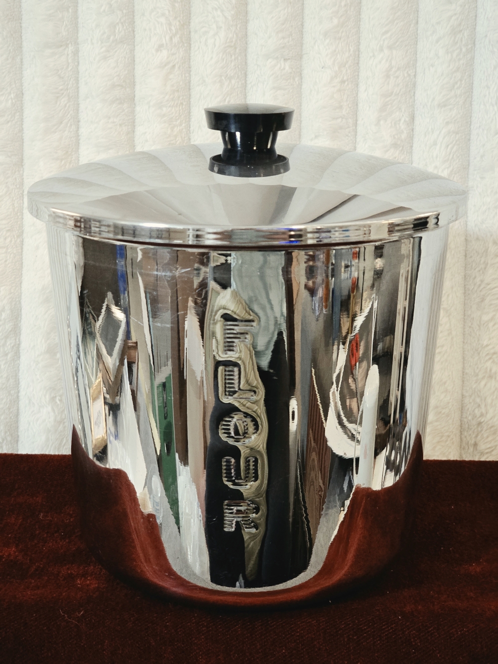 Vintage Everedy Chrome FLOUR Canister Mid-Century Modern 1950s Retro